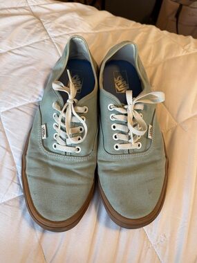 Vans Men’s Authentic Sneakers in Light Teal with Gum Sole